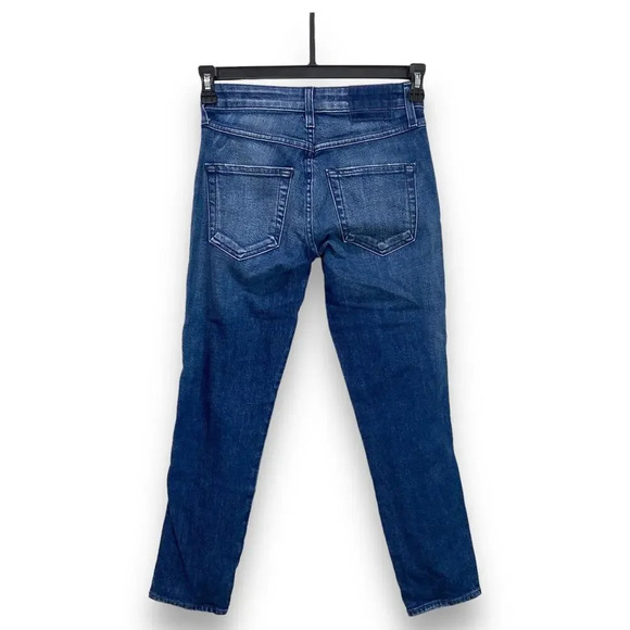 AMO DENIM Stix Crop Mid Rise Ankle Skinny Jeans Forever Blue Size 25 - Picture 3 of 9